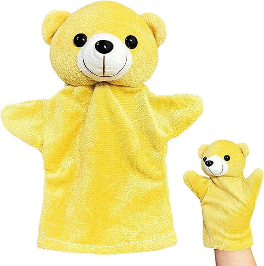 Brown Bear Hand Puppet Plush Toys (1 Pack) for Imaginative Pretend Play, Puppet Interactive Finger Toy, Cute Bear Stuffed Animals Hand Puppets for Toddlers, Kids Prizes, Easter Basket Stuffers