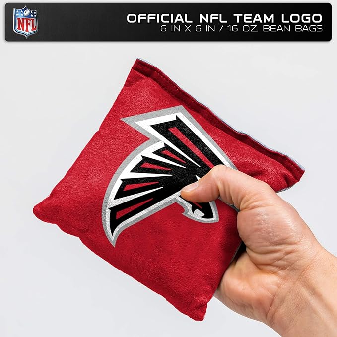 NFL Pro Football Dual Sided Bean Bags by Wild Sports, 8 Count, Premium Toss Bags for Cornhole Set - Great for Tailgates, Outdoors, Backyard