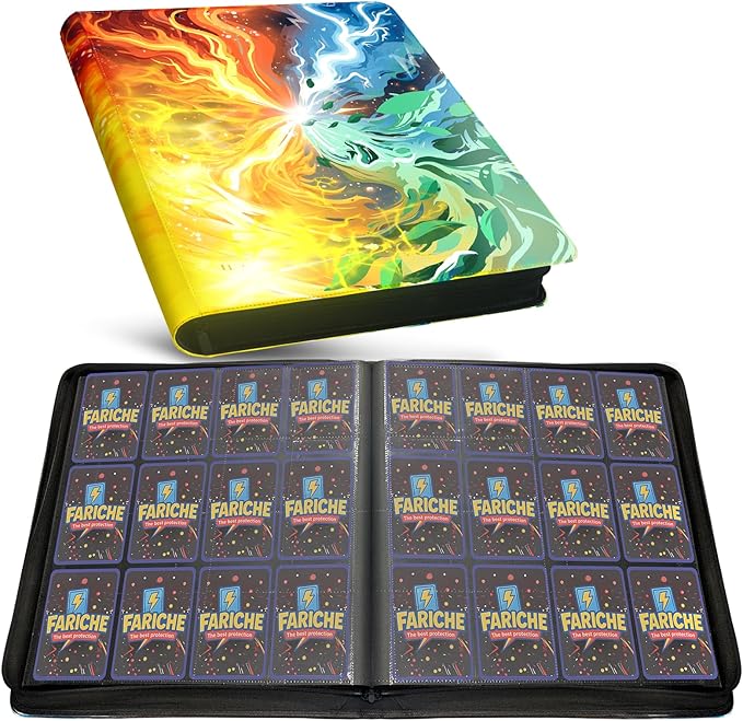 Trading Card Binder for TCG Cards,12-Pocket Portable Card Collector Ablum Holder Book Fits 720 Cards with 30 Removable Sleeve, Waterproof Card Binder Display Storage Carrying Cases for TCG-Storm