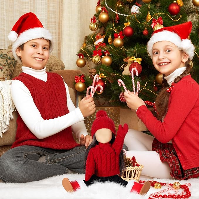 6 pcs Christmas 18 Inch Doll Clothes and Accessories Winter Outfits Set with Sweaters Trousers Hats Shoes Gloves Scarfs for 18 Inch Doll (Red)