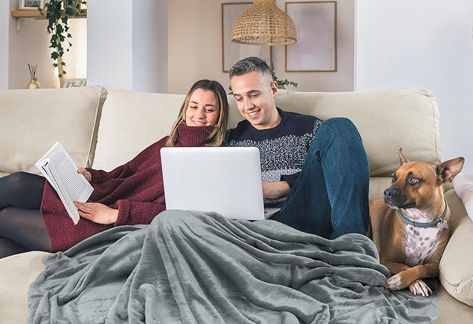 Utopia Bedding Soft Fleece Bed Blanket Full Size Ash Grey (90x84 Inch) | Microfiber Plush Warm Lightweight Breathable Cozy Blanket Anti-Static, All Season Use, Gift for Women and Men