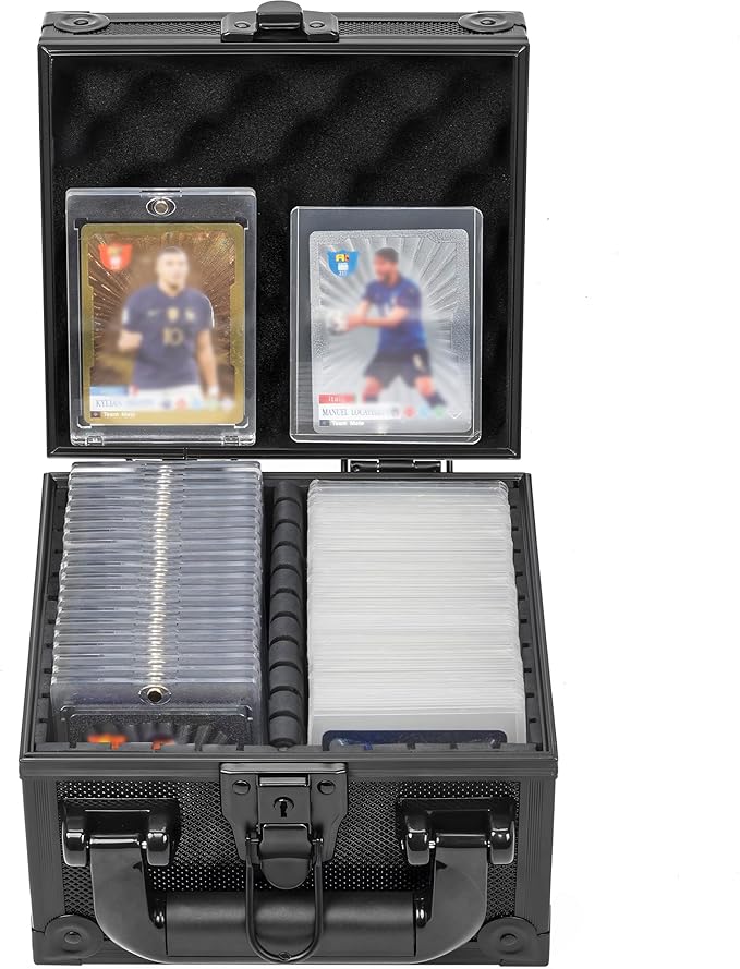 Toploaders Storage Box for 3" x 4" 35pt Rigid Card, Top Loader Storage with 3 Partition Holds 150+ Toploaders, Magnetic Card Holders