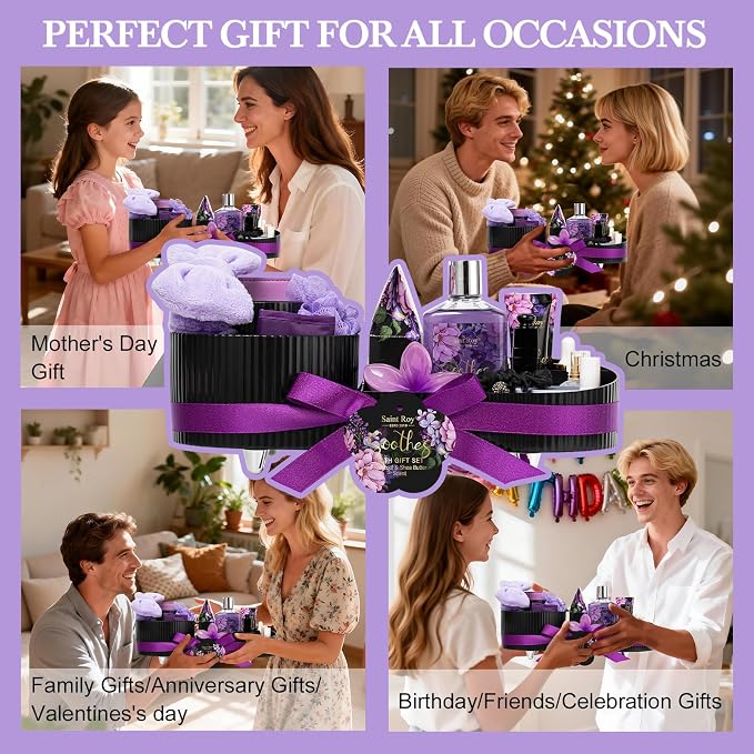 26 Pcs Spa Bath and Body Gift Basket, CHARCOAL SHEA BUTTER Spa Kit Gift Set | Bath & Body Gift Makeup Organizer, Spa Gift Basket, Face Skin Care Kit, Lip Self-Care, beauty kit Serum, Birthday, Christmas