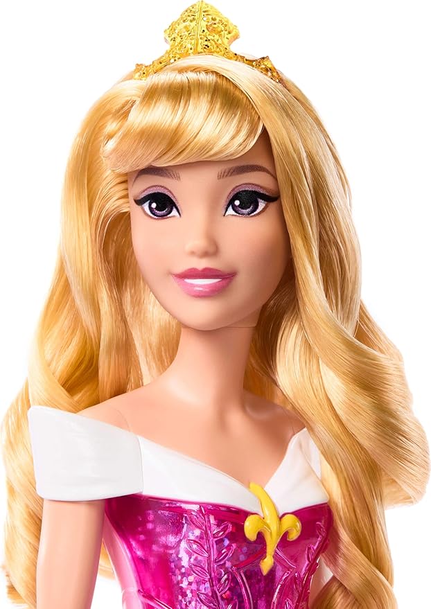 Mattel Disney Princess Aurora Doll in Sparkling Fashion with Removable Skirt, Tiara and Shoes, Posable & Collectible, Inspired by Sleeping Beauty