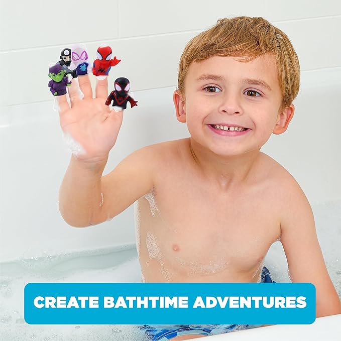 Ginsey Spidey and His Amazing Friends 5 Piece Finger Puppet Set - Bath Toys, Party Favors, 1.0 Count, 0.145 pounds