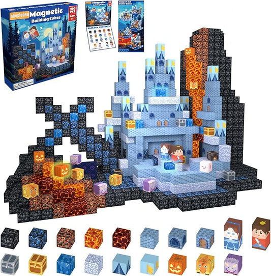 Magnetic Building Cubes for Kids, 200 Pieces, Building Blocks Set, Ages 3+, STEM Educational Toy Set