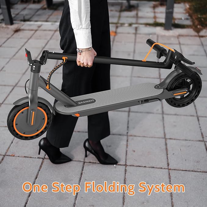 MAXSHOT Electric Scooter for Adults, 8.5/10/14" Tires, 19/22Mph, 350W/500W Motor, 21-28 Miles Range, Folding E-Scooter with Dual Suspension,APP(V1/SPRO/MAX/PRO/X1/X1PRO/PR)