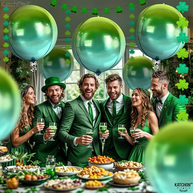 KatchOn, Gradient Green Balloons - 22 Inch, Pack of 6 | XtraLarge Green Foil Balloons for Green Birthday Decorations, Tropical Party Decorations, Eid Decor, Graduation Decorations 2026