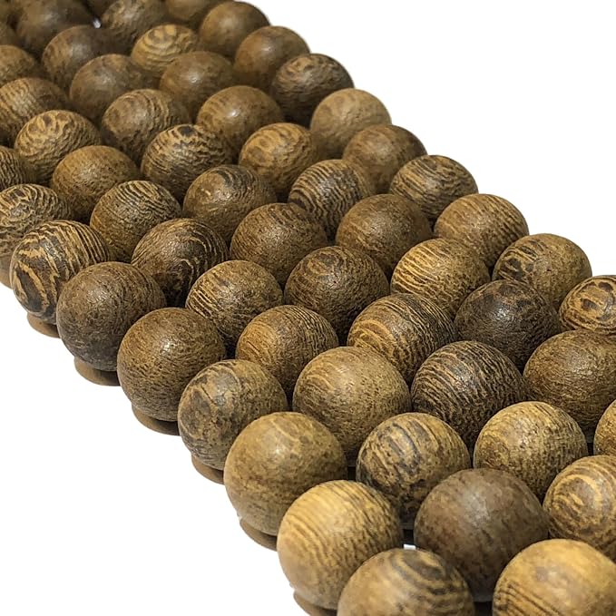 ABCGEMS (Essential-Oil-Diffuser) Rainforest Chocolate Robles Wood Beads - Matte (Believed for Promoting Relaxation, Reducing Stress & Enhancing Emotional Well-Being) Smooth Round 10-11mm (Non-Shiny)