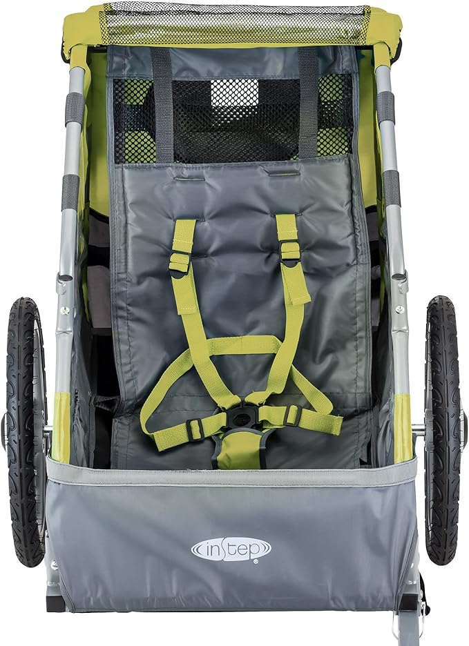 InStep Take 2 or Sync Kids Bike Trailer, Single or Double Seat, Universal Coupler, Folding Frame, Quick-Release Wheels, Canopy with Bug Screen and Weather Shield, Bike Trailer for Kids