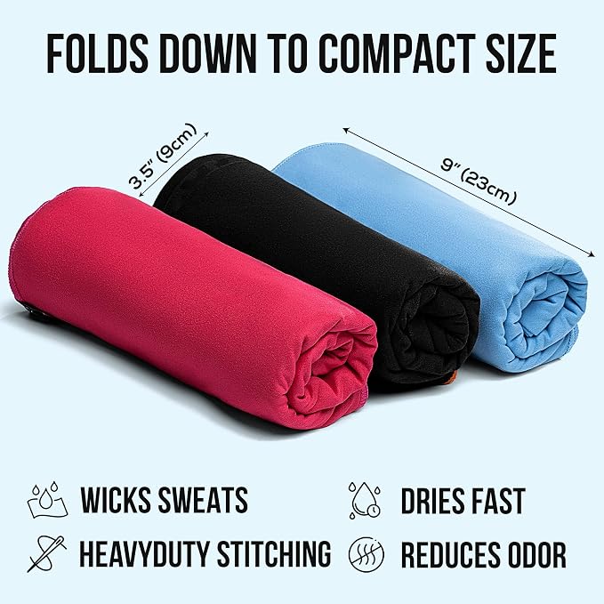 illusion Small Microfiber Gym Towels for Men and Women Active Sports (32" L x 16''W)-Lightweight Quick Dry Gym Towel for Sweat-Workout Towels Ideal for Yoga, Camping, Running, and Outdoor Activities