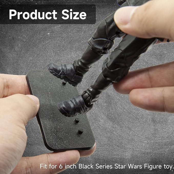 EBCO 50 Pieces Plastic Action Figure Display Stand Base ,Multi-PEG Model Support Stand Fit For 6 inch Black Series Star Wars Figure toy
