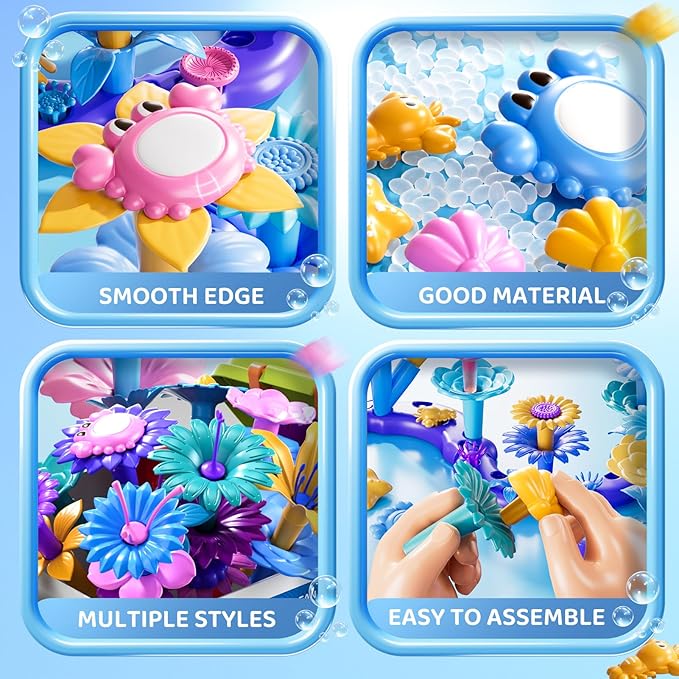 97 Pcs 3 Year Old Girl Gifts,Flower Garden Building Toy Set Toddlers Toys Gifts Best Educational Learning Fine DIY Crafts Stem Construction Stacking Kit,for 3 4 5 6 7 Year Kids Birthday