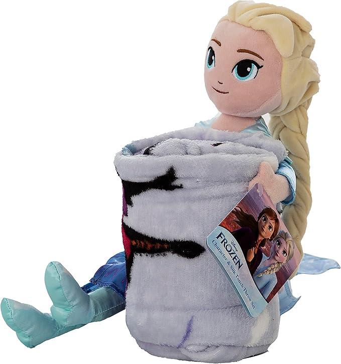 Northwest Frozen 2 Friends in Leaves Character Hugger Pillow & Silk Touch Throw Blanket Set, 40" x 50"