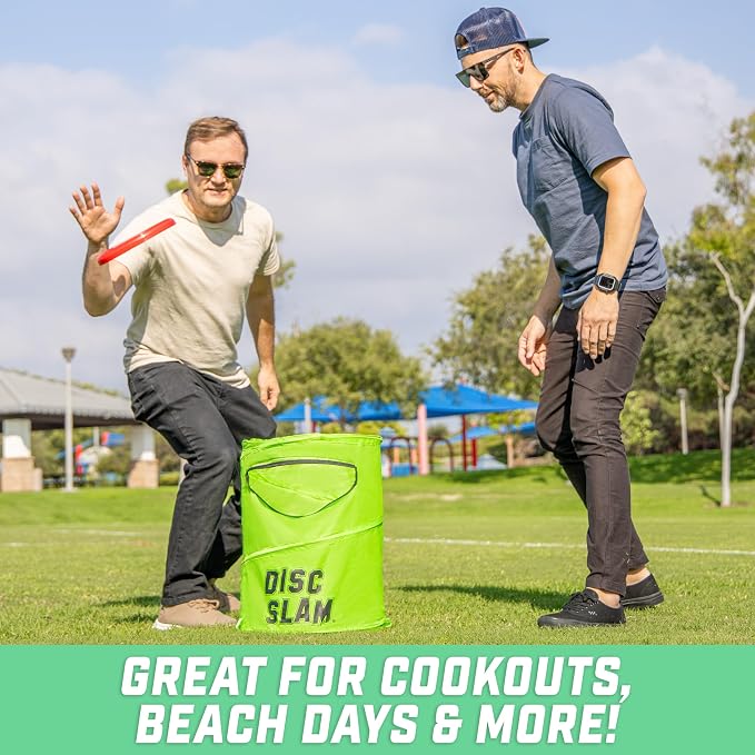 GoSports Collapsible Portable Disc Slam Game for Teens & Adults - 4-Player Team Game for Beach Party, Campsite, Family Cookout and Picnic - Classic or PRO