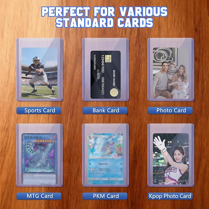 DEDC 20 Top Loader Thick Card Load Holder Storage for Trading Cards Sports Sleeves Hard Plastic 55 Point Protective Toploaders 3"x4" Rigid Memorabilia Collectibles