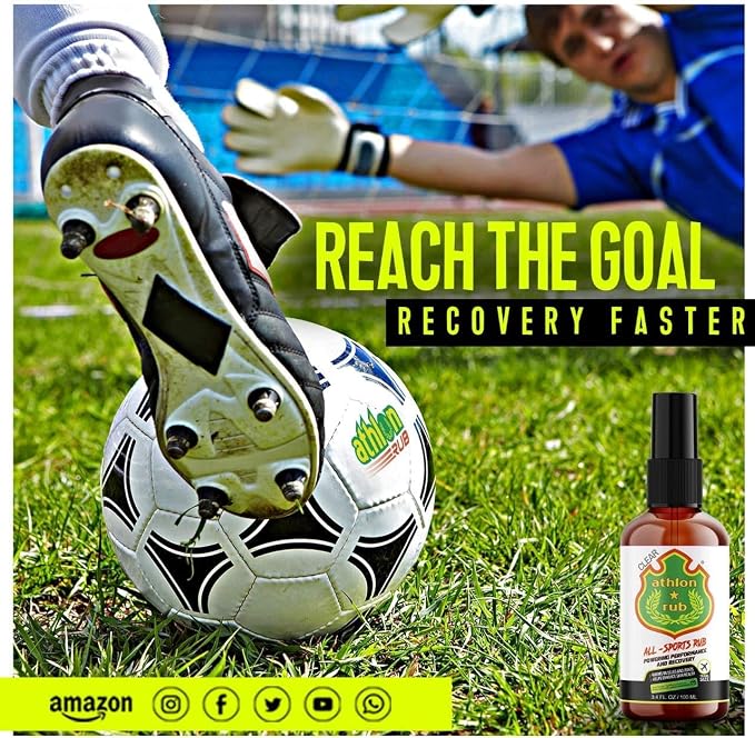 Muscle Rub Spray - Enhanced Sports Formula with Arnica, Ginger, and Turmeric for Sport Warmup, Massage and Recovery - 100 ml / 3.4 fl oz
