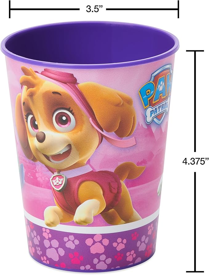 American Greetings Skye Paw Patrol Party Favor Cups, 16 oz. Reusable Pink and Purple Plastic Cups (8-Count)