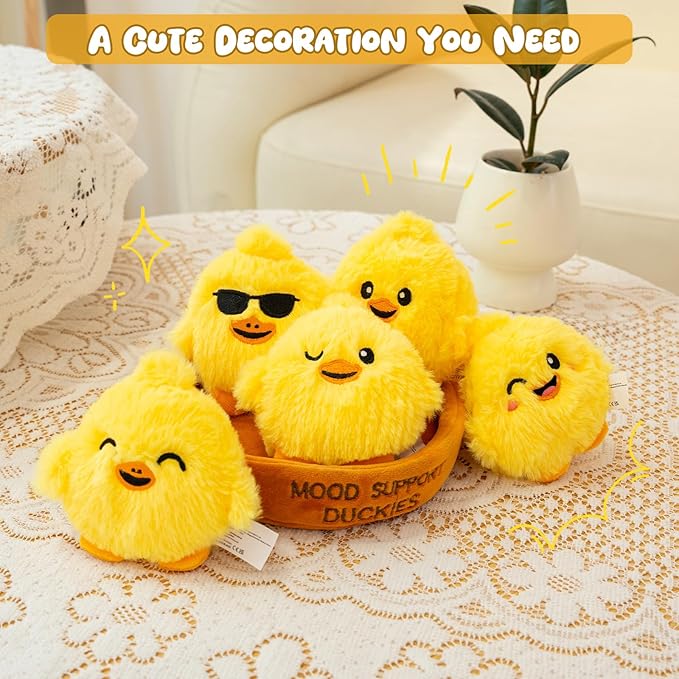 Stuffed Animal Cute Duck Plush Toys | Squishy Duckies Stuffed Animals Toys for Stress Relief | Cute Desk Decor Comfort Present for Kids, Teens, Adults | Birthday