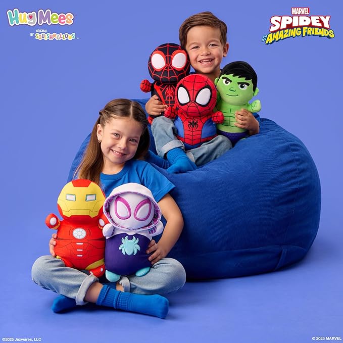 Squishmallows Original Marvel Spidey and His Amazing Friends 10-Inch Ghost-Spider HugMees - Medium-Sized Ultrasoft Official Jazwares Plush