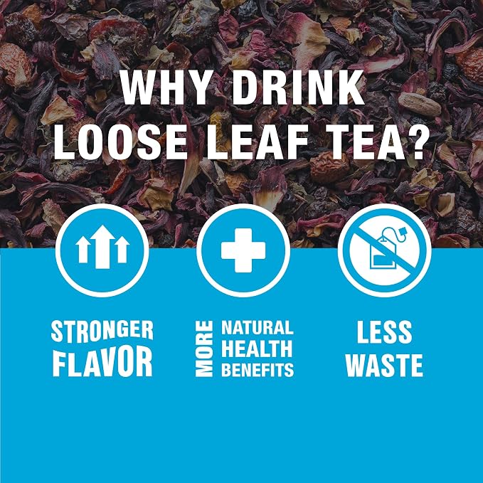 Tiesta Tea - Fireberry, Loose Leaf Cranberry Hibiscus Rooibos Tea, Non-Caffeinated, Hot & Iced Tea, 5 oz Tin & 1 lb Bulk Bag, Natural Flavored