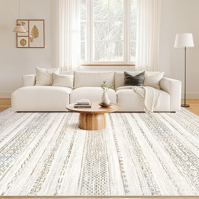Nakagishi Boho 5x7 Area Rug Living Room Rugs Machine Washable Colorful | Soft, Pet & Kid Friendly, Carpet for Living Room/Bedroom/Office/Kitchen/Nursery, Daily Home Decor Stain Resistant Moroccan