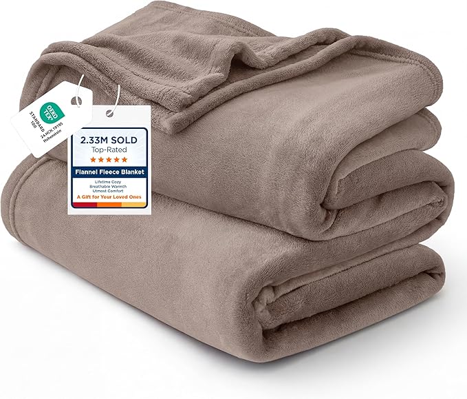 Bedsure GentleSoft Fleece King Size Blankets for Bed Mocha Brown - Soft Lightweight Plush Cozy Fuzzy Luxury Microfiber, 108x90 inches