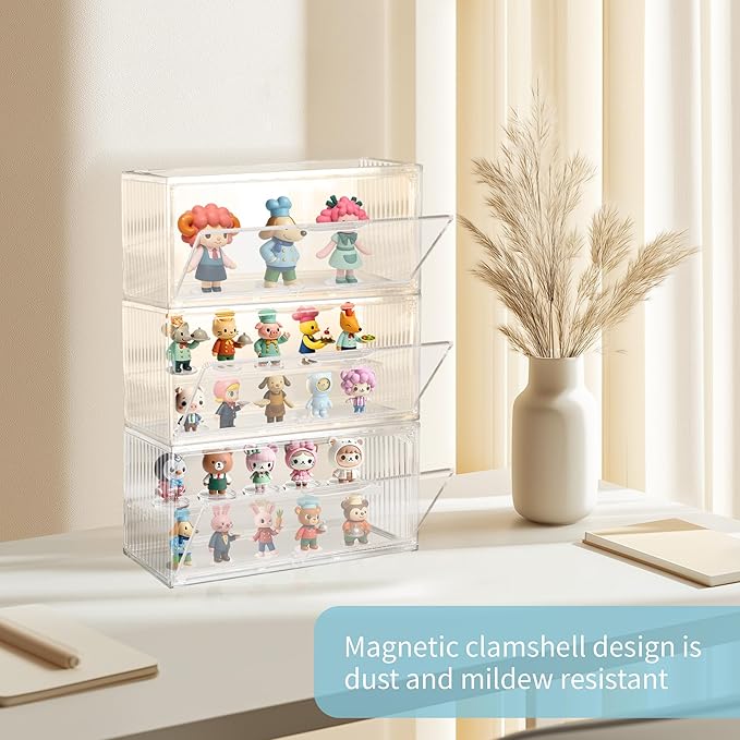 Acrylic Display Case, 2 Layer Adjustable Figure Display Case, Acrylic Display Box with Magnetic Door for Collectibles Action Figure |14.5 x 7.2 x6.3inches (1, 14.5 x 7.2 x6.3inches)