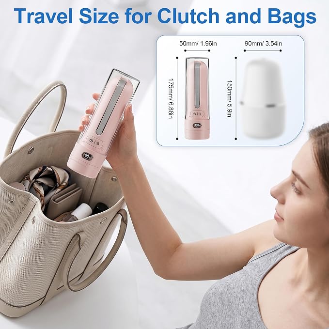 Electric Menstrual Cup Cleaner, Portable Bidet for Feminine Care | Women period essentials Fashionable pink, USB-C rechargeable, Adjustable pressure modes, IPX7 waterproof, Compact travel size