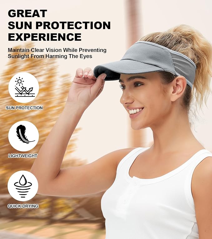 Sun Visor Hats Lightweight Stretchy for Running Tennis Golf | Portable,Mesh breathable,Quick-dry,Cooling Visor Hat,Stretch Fit,For Outdoor Sport Pickleball,Beach Volleyball