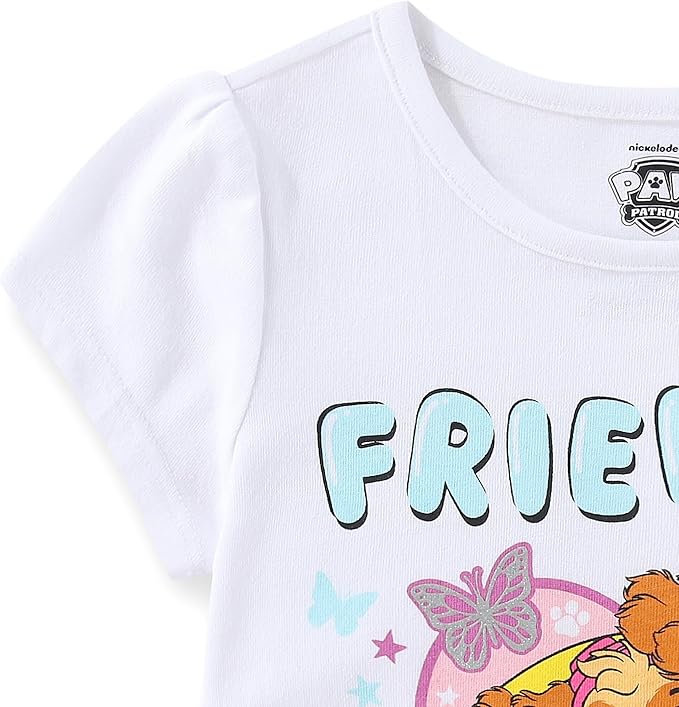 Paw Patrol Nickelodeon Skye Girls Short Sleeve T-Shirt and Legging Pants 2 Piece Set for Toddler and Big Kids
