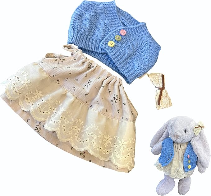 9-12"/31cm Plush Outfit 3-Piece Set for Bashful Series Teddy Bears Under 31cm Stuffed Animal Clothes（NO Doll）