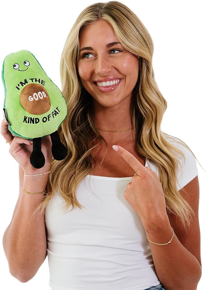 Avocado Plushie - I'm The Good Kind of Fat Funny Plush, Gift for Avocado Lovers, Cute Plush Toy for Gifting
