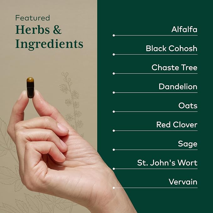 GAIA HERBS PRO Female Support Formula - Supports Healthy PMS & Menopause Fluctuations with Alfalfa Leaf, Black Cohosh Root Extract, Dandelion Root & More* - Vegan - 60 Liquid Phyto-Caps (60 Servings)