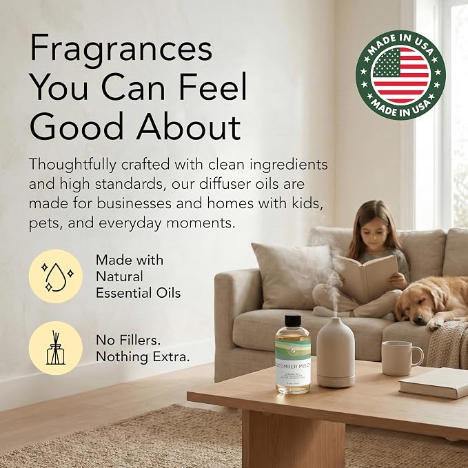 Aroma Country Cucumber Melon Diffuser Oil - Luxury Hotel Cucumber Melon Fragrance Oil for Diffuser Refill, Fresh Fruit Home Aroma Diffusers - Premium Aromatherapy Oils & Home Scent (24 Fl Oz)