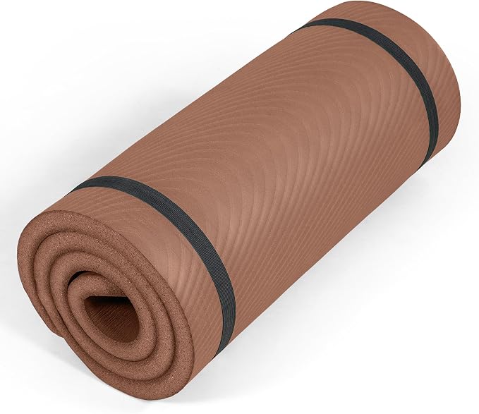 Tone Fitness 1-Inch Thick Yoga Mat | High-Density, Non-slip Exercise Mat with Carrying Strap for Yoga, Pilates, & Home Gym Workouts | Multiple Options