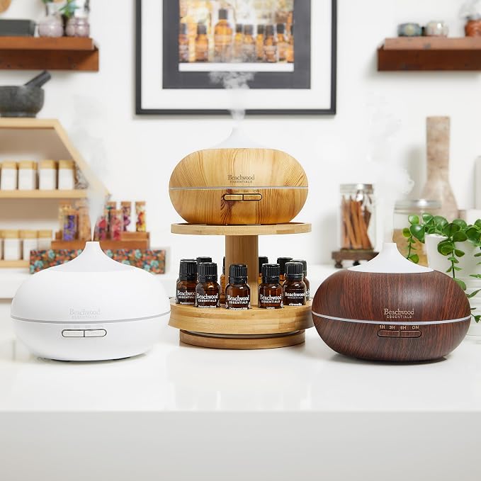 Ultimate Ultrasonic Aromatherapy Diffuser for Essential Oils - Therapeutic Grade, Helps You to Relax - 3 Timer & 7 Ambient Light Settings - Up to 16 Hours of Use - White, 300mL