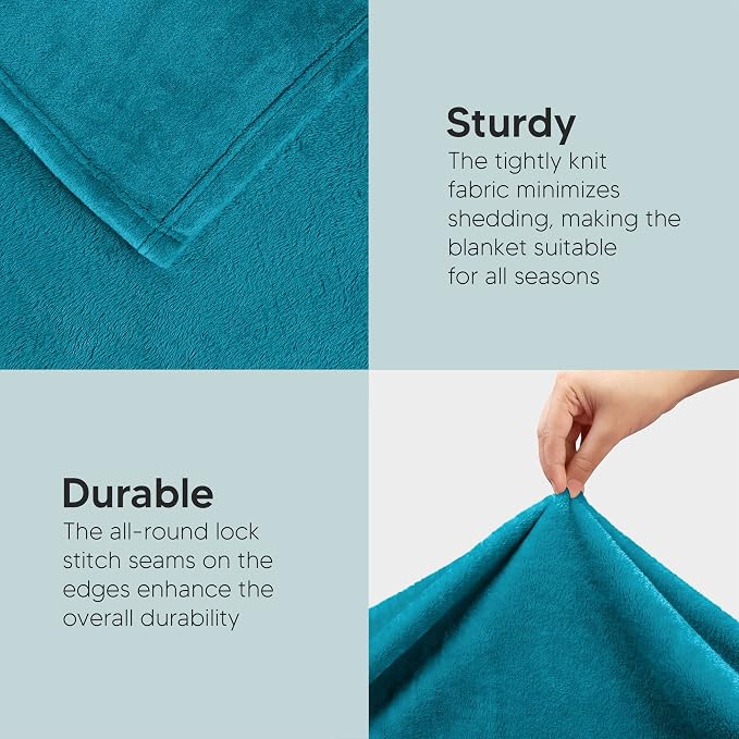 Utopia Bedding Soft Fleece Bed Blanket Twin Size Turquoise (60x80 Inch) | Microfiber Plush Warm Lightweight Breathable Cozy Blanket Anti-Static, All Season Use, Gift for Women and Men