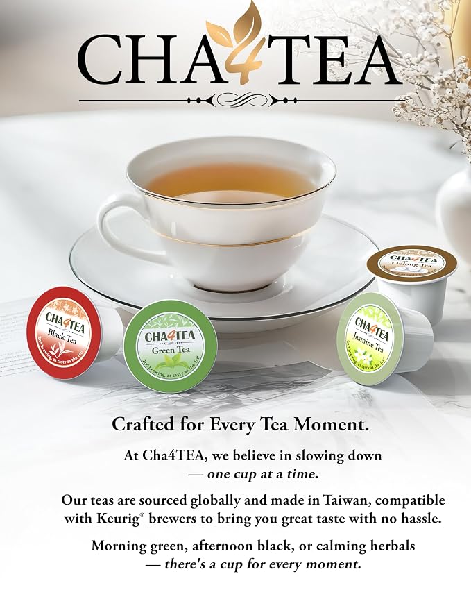Cha4TEA 36-Count K Cups Assorted Green Tea for Keurig K-Cup Brewers (Matcha Green, Green Tea, Jasmine Green Tea, Oolong Tea)