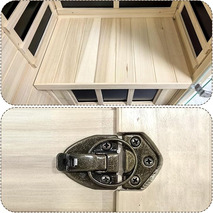 Far Infrared Sauna European Aspen Wood 1 Person Infrared Sauna for Home 905W Low EMF Mini Indoor Sauna with Bluetooth Speakers, Left Door