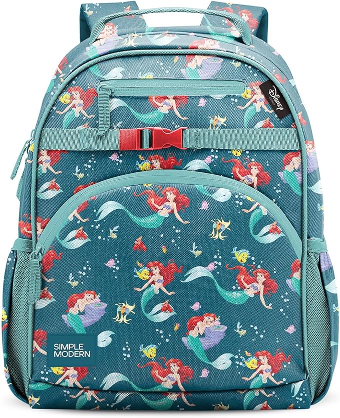 Simple Modern Large Disney Kids Backpack for School Girls and Boys | Elementary Backpack for Teen | Fletcher Collection | Kids - 16" tall | Ariel's Day Dream