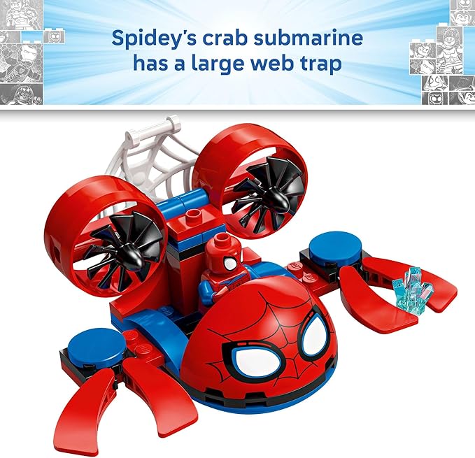 LEGO Marvel Spidey and His Amazing Friends Spidey: Underwater Vehicles Building Toy for Kids - Super Hero Pretend Play Set for Preschool Boys & Girls, Ages 4+ - Gift Idea for Birthdays - 11207