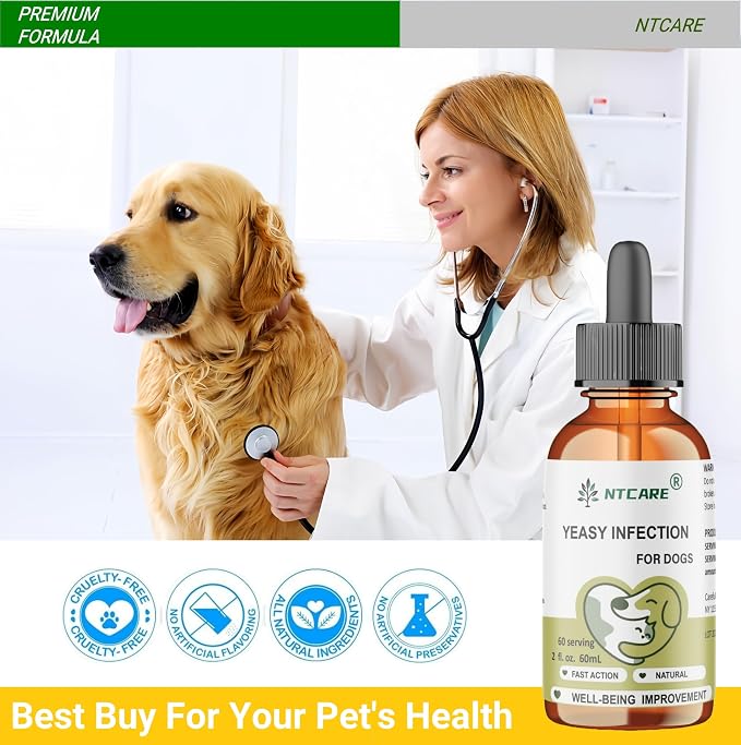 Yeast Infection Treatment for Dogs, Natural Fast Action Formula, 2 fl oz