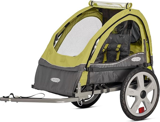 InStep Take 2 or Sync Kids Bike Trailer, Single or Double Seat, Universal Coupler, Folding Frame, Quick-Release Wheels, Canopy with Bug Screen and Weather Shield, Bike Trailer for Kids