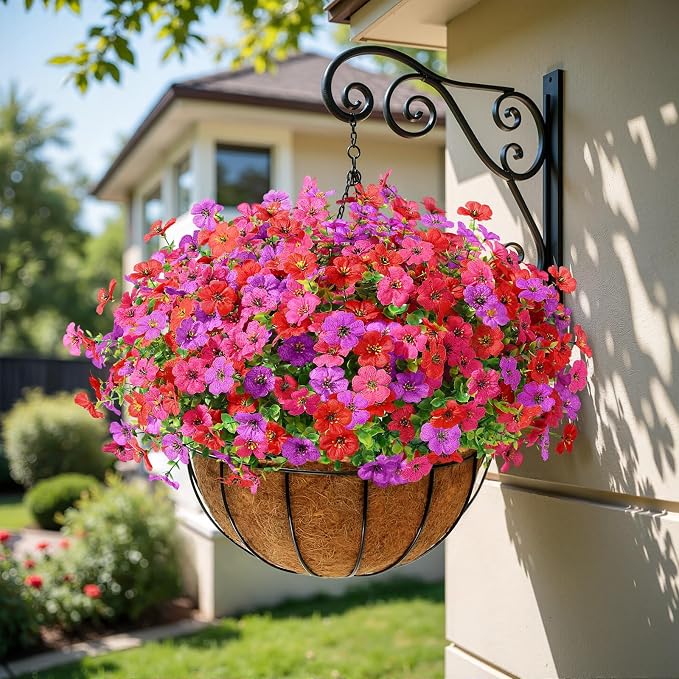 Alupssuc 48 Bundles Artificial Daisy Flowers UV Resistant for Outdoor Decor | Silk & Plastic, Spring Faux Plants Greenery, Bendable Stems, for Porch Patio Hanging Window Planter Yard Outside, 3 Colors