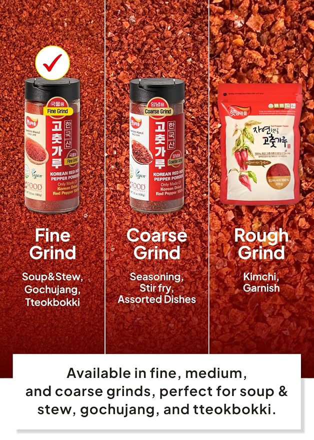 Korean Food Korean Red Chili Powder, Fine Grind, Vegan, No MSG, 100g