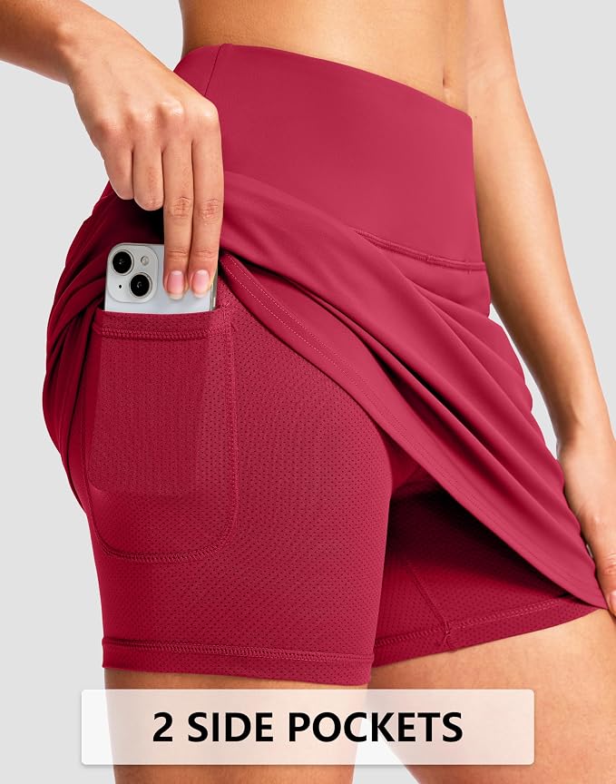 G Gradual 16"/18" Skorts for Women Golf Skirt with 2 Pockets Summer Casual | Built-In Shorts, High Waist, Soft 4-Way Stretch, Breathable Mesh Liner, Tennis Pickleball Athletic Wear, Easy To Match