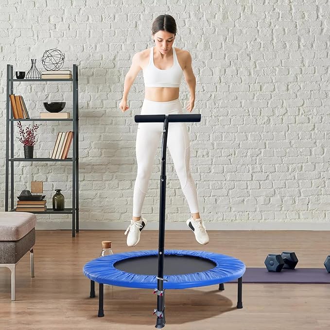 Trampoline Handle Bar Rebounder Handle Bar for Round Fitness Trampolines Fits Foot Tubes up to 0.98IN-1.25IN Diameter (Trampoline not Included) Non-Slip Comfortable Handles