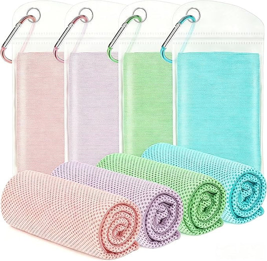 Amgico 4 Pack Cooling Towel for Neck and face(40"x12"), Cooling Neck Wraps, Quick Dry Towels, Ice Towel for Gym, Yoga, Running, Workout