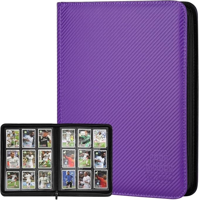 Trading Card Binder, Premium 9 Pocket Double Sided 540 Pocket PU Card Collection Binder, Collectible Trading Card Albums for MTG, TCG, Sport Card, Game Cards (Purple 1)